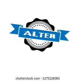 circle rubber stamp with the text alter. alter rubber stamp, label, badge, logo,seal