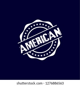 circle rubber stamp with the text american. american rubber stamp, label, badge, logo,seal