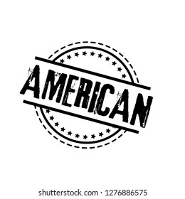 circle rubber stamp with the text american. american rubber stamp, label, badge, logo,seal