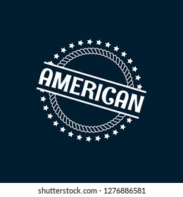 circle rubber stamp with the text american. american rubber stamp, label, badge, logo,seal