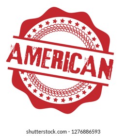 circle rubber stamp with the text american. american rubber stamp, label, badge, logo,seal