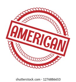 circle rubber stamp with the text american. american rubber stamp, label, badge, logo,seal