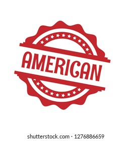 circle rubber stamp with the text american. american rubber stamp, label, badge, logo,seal
