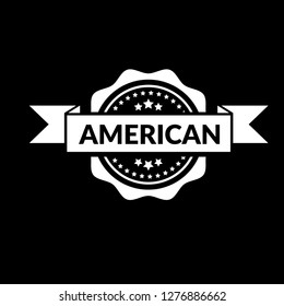circle rubber stamp with the text american. american rubber stamp, label, badge, logo,seal