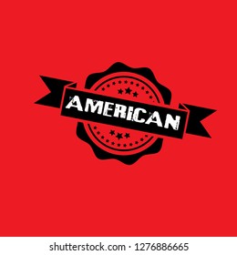 circle rubber stamp with the text american. american rubber stamp, label, badge, logo,seal