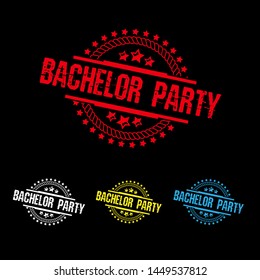 circle rubber stamp with the text Bachelor party. Bachelor party rubber stamp, label, badge, logo,seal