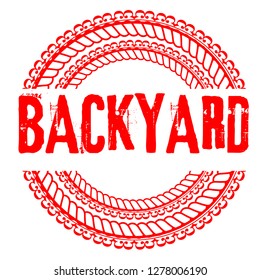 circle rubber stamp with the text backyard. backyard rubber stamp, label, badge, logo,seal