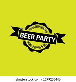 circle rubber stamp with the text beer party. beer party rubber stamp, label, badge, logo,seal. Designed for your web site design, logo, app, UI