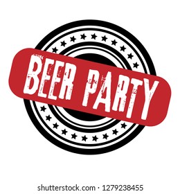 circle rubber stamp with the text beer party. beer party rubber stamp, label, badge, logo,seal. Designed for your web site design, logo, app, UI