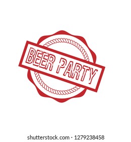 circle rubber stamp with the text beer party. beer party rubber stamp, label, badge, logo,seal. Designed for your web site design, logo, app, UI