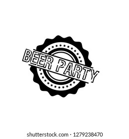 circle rubber stamp with the text beer party. beer party rubber stamp, label, badge, logo,seal. Designed for your web site design, logo, app, UI
