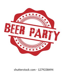 circle rubber stamp with the text beer party. beer party rubber stamp, label, badge, logo,seal. Designed for your web site design, logo, app, UI