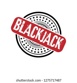 circle rubber stamp with the text blackjack. blackjack rubber stamp, label, badge, logo,seal