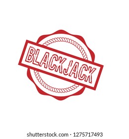 circle rubber stamp with the text blackjack. blackjack rubber stamp, label, badge, logo,seal