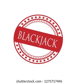 circle rubber stamp with the text blackjack. blackjack rubber stamp, label, badge, logo,seal