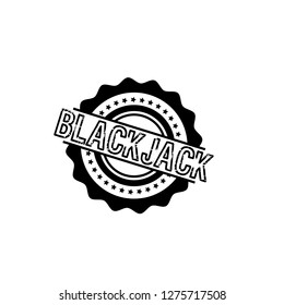 circle rubber stamp with the text blackjack. blackjack rubber stamp, label, badge, logo,seal