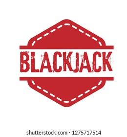 circle rubber stamp with the text blackjack. blackjack rubber stamp, label, badge, logo,seal