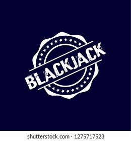 circle rubber stamp with the text blackjack. blackjack rubber stamp, label, badge, logo,seal