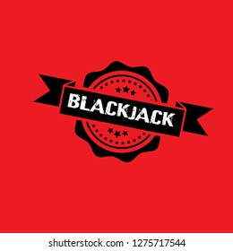 circle rubber stamp with the text blackjack. blackjack rubber stamp, label, badge, logo,seal