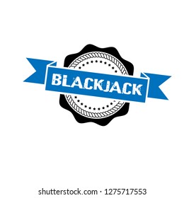 circle rubber stamp with the text blackjack. blackjack rubber stamp, label, badge, logo,seal