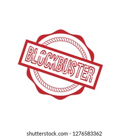 circle rubber stamp with the text Blockbuster. Blockbuster rubber stamp, label, badge, logo,seal