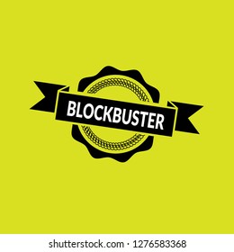 circle rubber stamp with the text Blockbuster. Blockbuster rubber stamp, label, badge, logo,seal