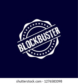 circle rubber stamp with the text Blockbuster. Blockbuster rubber stamp, label, badge, logo,seal