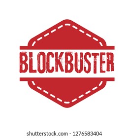 circle rubber stamp with the text Blockbuster. Blockbuster rubber stamp, label, badge, logo,seal