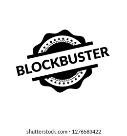 circle rubber stamp with the text Blockbuster. Blockbuster rubber stamp, label, badge, logo,seal