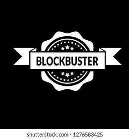 circle rubber stamp with the text Blockbuster. Blockbuster rubber stamp, label, badge, logo,seal