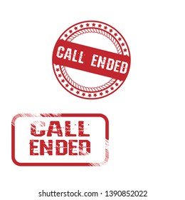 circle rubber stamp with the text call ended. call ended rubber stamp, label, badge, logo,seal. Designed for your web site design, logo, app, UI