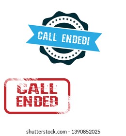 circle rubber stamp with the text call ended. call ended rubber stamp, label, badge, logo,seal. Designed for your web site design, logo, app, UI