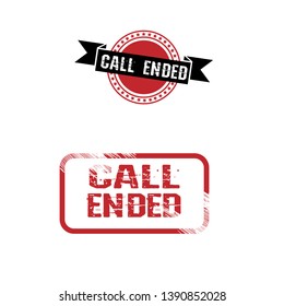 circle rubber stamp with the text call ended. call ended rubber stamp, label, badge, logo,seal. Designed for your web site design, logo, app, UI