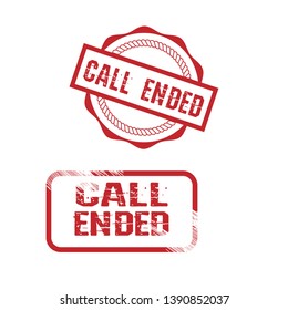 circle rubber stamp with the text call ended. call ended rubber stamp, label, badge, logo,seal. Designed for your web site design, logo, app, UI