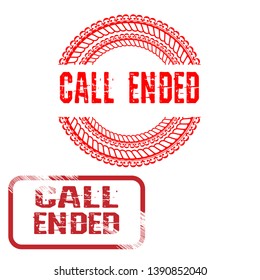 circle rubber stamp with the text call ended. call ended rubber stamp, label, badge, logo,seal. Designed for your web site design, logo, app, UI