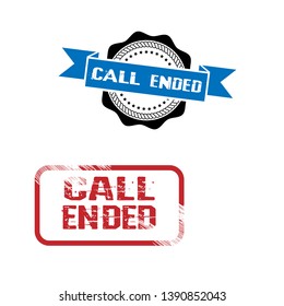 circle rubber stamp with the text call ended. call ended rubber stamp, label, badge, logo,seal. Designed for your web site design, logo, app, UI