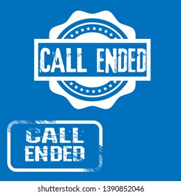 circle rubber stamp with the text call ended. call ended rubber stamp, label, badge, logo,seal. Designed for your web site design, logo, app, UI