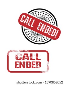 circle rubber stamp with the text call ended. call ended rubber stamp, label, badge, logo,seal. Designed for your web site design, logo, app, UI