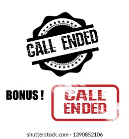 circle rubber stamp with the text call ended. call ended rubber stamp, label, badge, logo,seal. Designed for your web site design, logo, app, UI