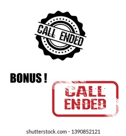 circle rubber stamp with the text call ended. call ended rubber stamp, label, badge, logo,seal. Designed for your web site design, logo, app, UI