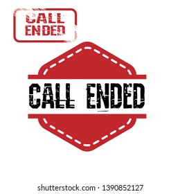 circle rubber stamp with the text call ended. call ended rubber stamp, label, badge, logo,seal. Designed for your web site design, logo, app, UI