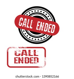 circle rubber stamp with the text call ended. call ended rubber stamp, label, badge, logo,seal. Designed for your web site design, logo, app, UI