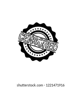 circle rubber stamp with the text censored. censoredrubber stamp, label, badge, logo,seal