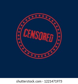 circle rubber stamp with the text censored. censoredrubber stamp, label, badge, logo,seal