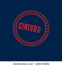 circle rubber stamp with the text certified. certified rubber stamp, label, badge, logo,seal. Designed for your web site design, logo, app, UI
