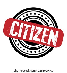 circle rubber stamp with the text citizen. citizen rubber stamp, label, badge, logo,seal