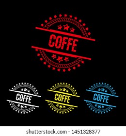 circle rubber stamp with the text coffe. coffe rubber stamp, label, badge, logo,seal
