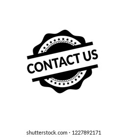 circle rubber stamp with the text contact us. contact us rubber stamp, label, badge, logo,seal