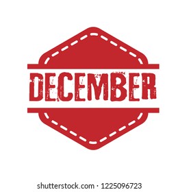 circle rubber stamp with the text December. December rubber stamp, label, badge, logo,seal