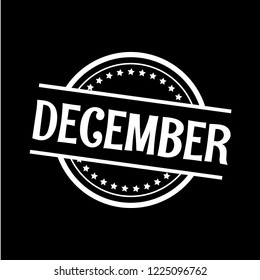 circle rubber stamp with the text December. December rubber stamp, label, badge, logo,seal